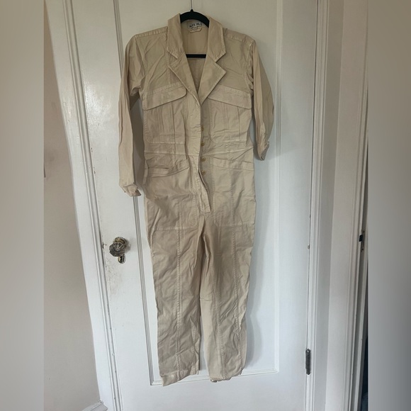 Alex Mill Expedition Twill Jumpsuit OATMILK, Extra Small - Picture 5 of 6